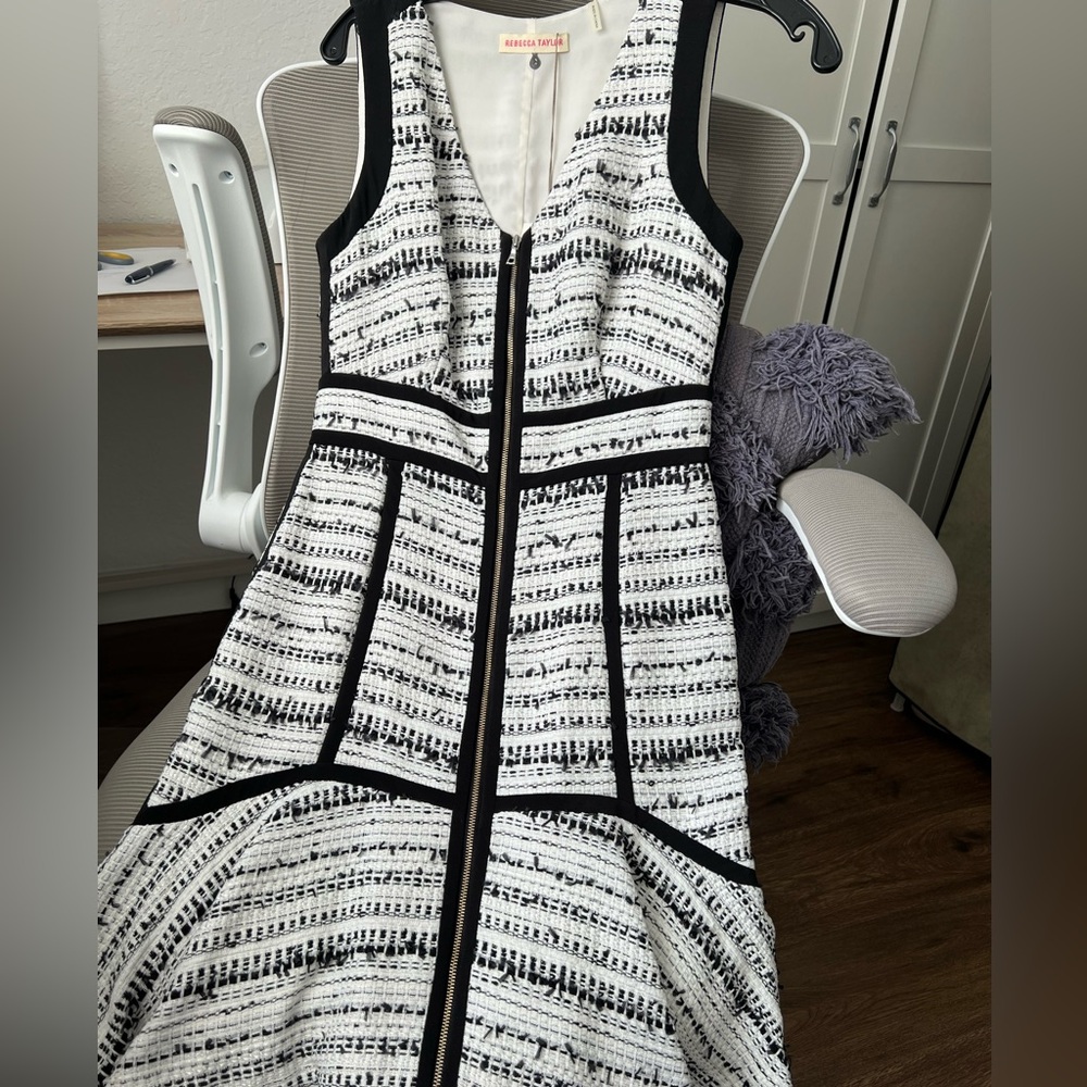 Brand new with tags!Rebecca Taylor Monochrome Textured Midi Dress